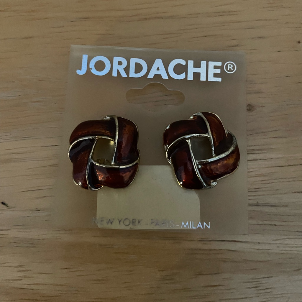 Vintage Mcm Jordache New York Paris Milan Clip Enameled Earrings